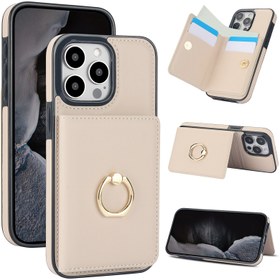 Resim Bu 360° Dönebilen Halka Standı ve Dayanıklı Cüzdan Kılıfı Ile Uyumlu Iphone 16E, 16, 15, 14, 13, 12, 11 Pro Max, SE 2022, XS, XR Ve XS Max Modelleri Ile Uyumlu Bir Kart Tutucu. 