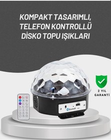 Resim Uzaktan Kumandalı Rgb Led Disko Topu Bluetooth Hoparlörlü Karışık 