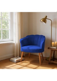 Resim Azra Mobilya Papatya Babyface Kumaş Modern Berjer Koltuk 13 Renk Seçeneği - Saks Mavisi Saks Mavisi 