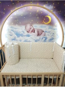 Resim bebek_iklimi 70x130 Bebek Beşik Korumalık Seti Yıldız Desen 4 Parça 