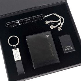 Resim Pierre Cardin Isme Özel Premium Pierre Cardin Cüzdan Çakmak Anahtarlık ve Tesbih Seti Siyah 