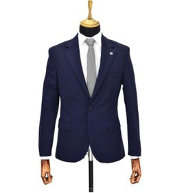 Resim Erkek Lacivert Tek Spor Ceket Çift Yırtmaçlı Bgl-st03974 Lacivert 