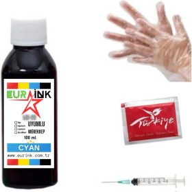 Resim Eurink Epson Ecotank L132 Yazıcı Uyumlu Mürekkep Cyan 100 ml (664) 