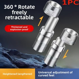 Resim 1pc Evrensel Ayarlanabilir Açı Paslanmaz Çelik Teleskopik Cor Bağlantı Kiti Banyo Muslukları için - 360° Dönebilen, Patlama Korumalı, Elektrik Gerektirmez 