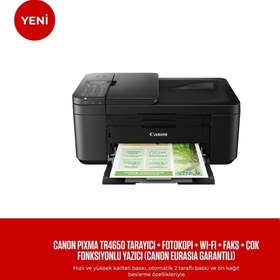 Resim Canon Pixma TR4650 Tarayıcı + Fotokopi + Wi-Fi + Faks + Çok Fonksiyonlu Yazıcı (Canon Eurasia Garant 