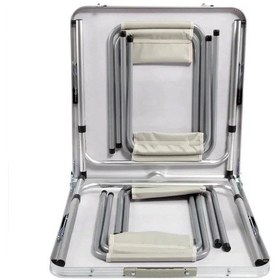Resim Madfox Nomad Duo Tabureli Katlanır Kamp Masası Seti Beyaz Karışık/Çok Renkli 