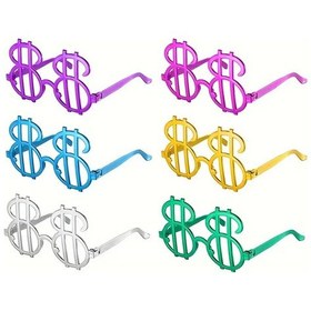 Resim Dolar Şekilli Metalize Parti Gözlüğü 6 Adet 