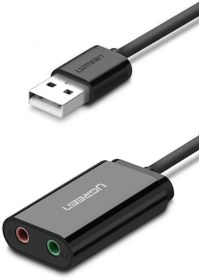 Resim UGREEN Harici 3.5mm Siyah USB Ses Kartı 