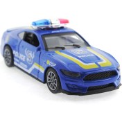 Resim MEGA Die Cast Çek Bırak Metal Mavi Polis Arabası 