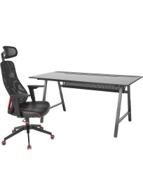 Resim Oyuncu Masası ve Sandalyesi, Siyah 