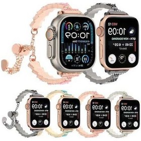 Resim Pazly iOs Uyumlu 6 40mm Metal Zincir Bileklik, Kabuk Boncuklu İzleme Kayışı 