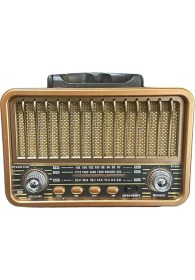 Resim Güneş Enerjili Nostaljik Radyo Bluetooth USB Sd Fm Kahverengi 