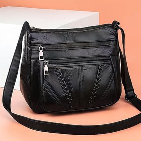 Resim Nötr Kare Çanta, Yumuşak Dokulu, Erkek ve Kadınlar İçin Küçük Çanta, Tek Omuz Çantası, Çok Yönlü ve Moda Çapraz Çanta [Zipper Yönü Rastgele] 