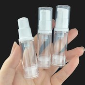 Resim 5 adet Dolumlu Sızdırmaz Şeffaf Hava Yoklu Pompa Şişeleri - Losyon ve Fondöten için 5ml/10ml, Ftalat İçermeyen Plastik, Güvenli Kapaklar ile Seyahat Dostu Tasarım, Cilt Bakımı ve Makyaj Temel Ürünleri için İdeal, Cilt Bakımı Depolama, Şık Konteyner, Dayanıklı Plastik 