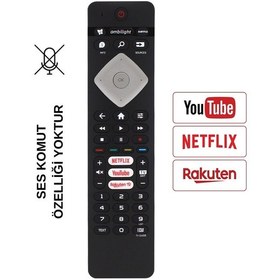 Resim Ses Komutsuz Philips Uyumlu Netflıx--youtube-rakuten Tv Tuşlu Lcd Led Tv Kumanda 