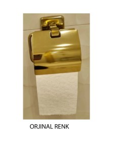 Resim Çelik Banyo Paslanmaz Pirinç Kumru Tuvalet Kağıtlığı Altın Gold Gold 