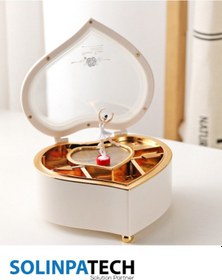 Resim Beyaz Nostaljik Balerinli Hediyelik Müzik Ve Mücevher Kutusu 