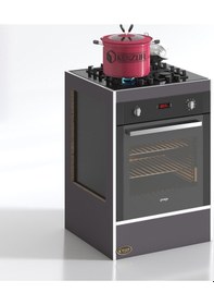 Resim Kenzlife ankastre modülü kabini mangan3 gri fırın ocak dolabı 