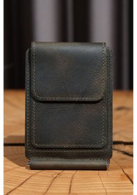 Resim Lenax Leather Milano Hakiki Deri Cüzdan Kartlık Nakit Para Klipsli Bozuk Para Cepli Erkek Cüzdan Haki 
