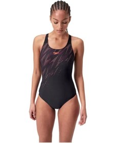 Resim Speedo Hyper Boom Yerleştirmeli Kaslı Sırt Kadın Mayosu Siyah-bordo Siyah 