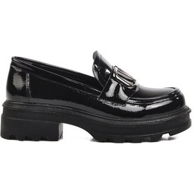 Resim Aspor Siyah Rugan Kadın Loafer Ayakkabı Çok Renkli 