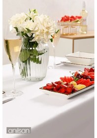 Resim Beyaz Leke Tutmaz Masa Örtüsü 75x120 Dayanıklı Ve Kolay Temizlenebilir Şık Masa Örtüsü Seçenekleri Beyaz 