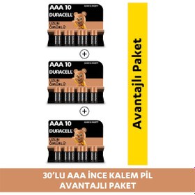 Resim Duracell LR03/MN2400 AAA Blister İnce Kalem Pil 3 x 10'lu 