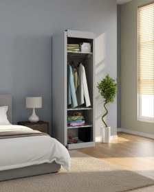 Resim Prado Slim Fit Varyant Çelik Profilli Bez Dolap Gri 