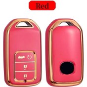 Resim Ayz Garage Honda Tpu Malzeme Kırmızı Anahtar Kılıfı 