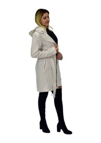 Resim Kadın Pıtırcık Uzun Kaşe Kaban Bgl-st04122 Krem 
