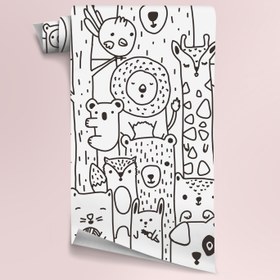 Resim JINGLE JUNGLE / Siyah&Beyaz Duvar Kağıdı 
