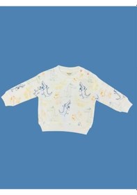 Resim Cantoy Erkek Bebek Dinazor Desenli Sweatshirt-15354 Ekru 