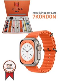 Resim 7 In 1 Smart Watch Ultra 7 Kordonlu Akıllı Saat Turuncu Torima