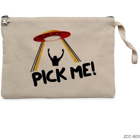 Resim Pick Me Alien Krem Clutch Astarlı Cüzdan / El Çantası - Krem 