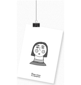 Resim Kadın İllüstrasyon Baskılı A4 Duvar Posteri-6-2544 