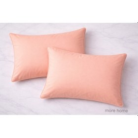 Resim More Home Somon Renkli Pamuklu Kumaştan Kapaklı Yastık Kılıfı 2 