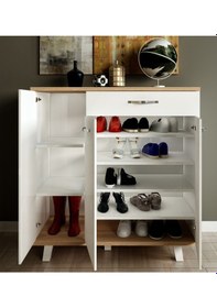 Resim AE-1076 Lavantes 4 Kapaklı Çekmeceli Beyaz Ayakkabılık Beyaz 