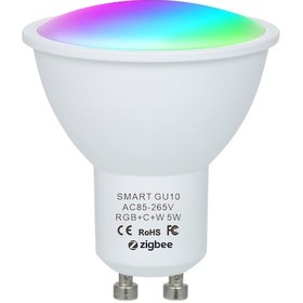 Resim Youmex Zigbee Akıllı Led Ampul Gu10 5w - Rgb+cw+ww Renk Ve Parlaklık Ayarlı, Ses Ve Uygulama Kontrollü, Ac85-265v Beyaz 