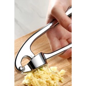 Resim Çelik Sarımsak Ezici Press Pratik Hazneli Sarımsak Ezme Aparatı Paslanmaz Çelik Sarımsak Sıkacağı 