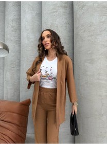 Resim Kahverengi Kimono Takım Kahverengi 