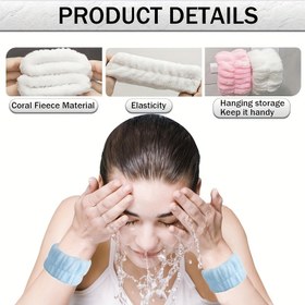 Resim 2 Adet Kadın Mikrofiber Bilek Havlusu - Emici, Kokusuz, Çok Renkli Beyaz, Mavi, Pembe Mor, Gri - Yüz Yıkama ve Makyaj İçin İdeal 
