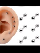Resim Arescollection Cerrahi Çelik Iki Ucu Toplu Kulak Piercingi 