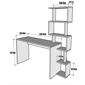 Resim Moonlife Koordinat Pratik Kitaplıklı Çalışma Masası Beyaz 