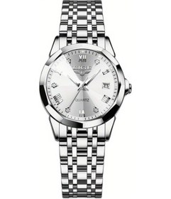 Resim Fochsia Lıge Basit Genç Takvimli Çelik Kayışlı Çok Renkli Klasik Kol Saati Gümüş Beyaz Diğer 