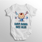 Resim Genel Markalar Dayı Bana Bez Al Yazılı Baskılı Bebek Zıbın 