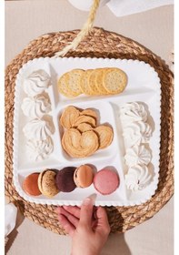 Resim Karaca Carmen Perla 5 Bölmeli Kare Sunum Tabağı 27 Cm 