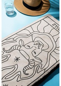 Resim Dijital Baskı Plaj Deniz Havlusu Boğa Burcu Desenli Peştamal Hvl0047 Renkli 