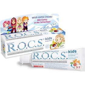 Resim Rocs Kids 3-7 Yaş Meyve Külahı Tadında Florürsüz Diş Macunu - 45 G 