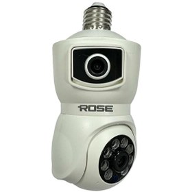 Resim Rose AHD-30125 Akıllı Wireless Ampul Kamera 360 Derece Hareketli Çift Kameralı 