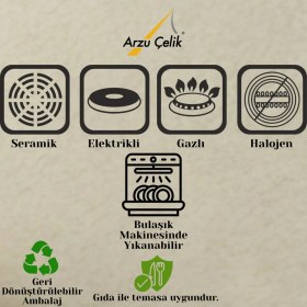 Resim Arzu Çelik 18 Cm Granit Derin Tencere Cam Kapak - Mürdüm 